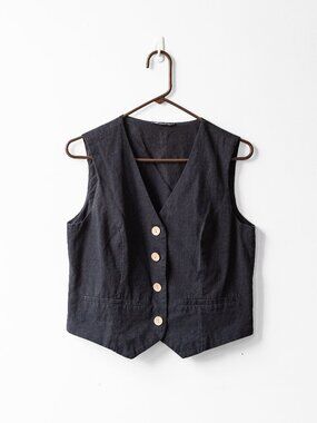 Black Cotton Vest